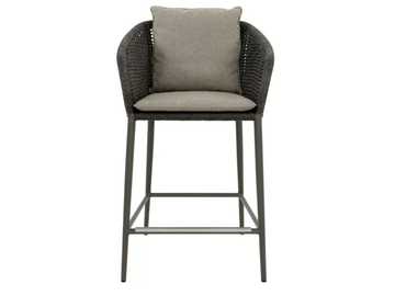 KNOT - Olefin rope and aluminium stool with armrests by JANUS et Cie - view 3